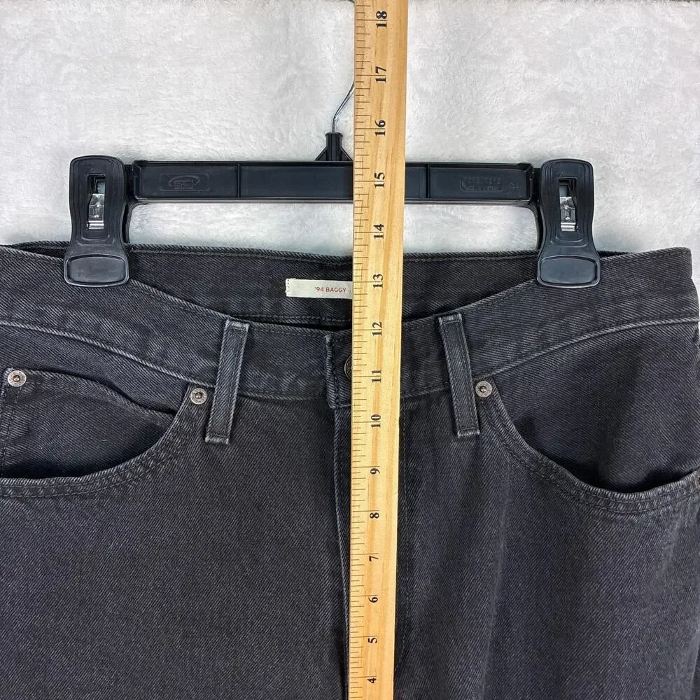 Levis Jeans Womens 30 Black '94 Baggy Wide Leg Grunge Festival Rave Goth Skate